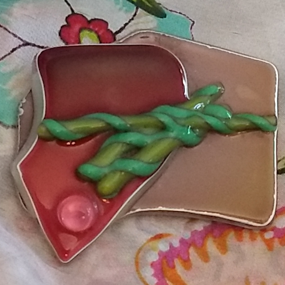 Vintage Artisan Glass Brooch